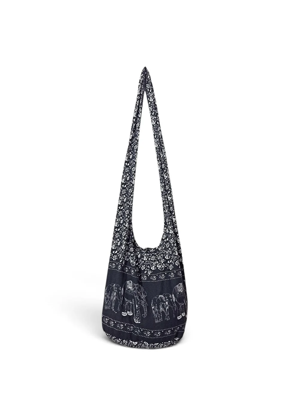 NWOT! Bohemian Elephant Print Hobo Bag - Black/White Colorway!